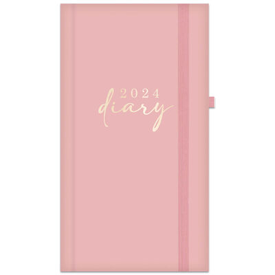 Slim 2024 Week to View Diary: Baby Pink image number 1