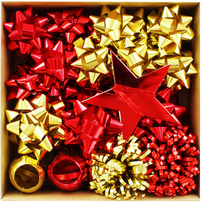 Red And Gold Christmas Wrap Accessory Pack image number 2
