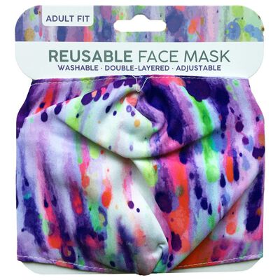 Multi-Coloured Ink Blot Reusable Face Mask image number 1