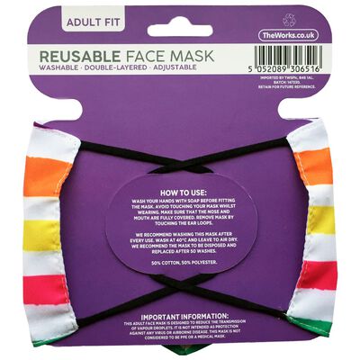 Rainbow Striped Reusable Face Mask image number 2