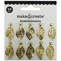 Gold Leaf Embellishments: Pack of 10