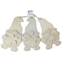 Wooden Hanging Gonk Decoration: Pack of 3