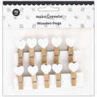 Wooden Heart Pegs image number 1