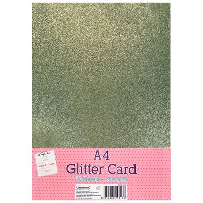 A4 Gold Glitter Card: Pack of 10 image number 1