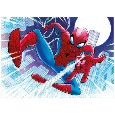 Marvel Spiderman Glowing Lights 104 Piece Jigsaw Puzzle image number 2