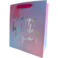Large Gift Bag: Pink Happy Birthday