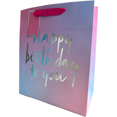 Large Gift Bag: Pink Happy Birthday image number 1