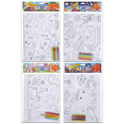 Giant Colouring Sheet & Pencils: Assorted image number 2