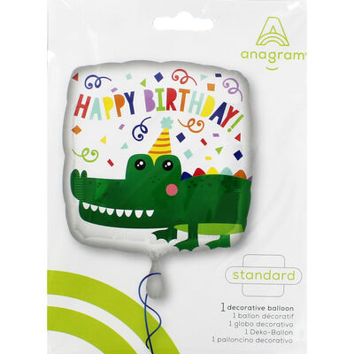 17 Inch Happy Birthday Gator Helium Balloon image number 2