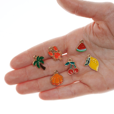 Metal Fruit Charms: Pack of 6 image number 2
