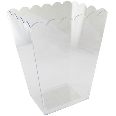 Scalloped Top Plastic Clear Candy Vase image number 1