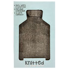 Grey Knitted Cable Hot Water Bottle image number 1