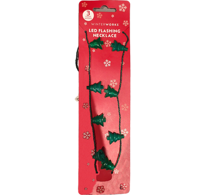 LED Christmas Flashing Tree Necklace image number 1