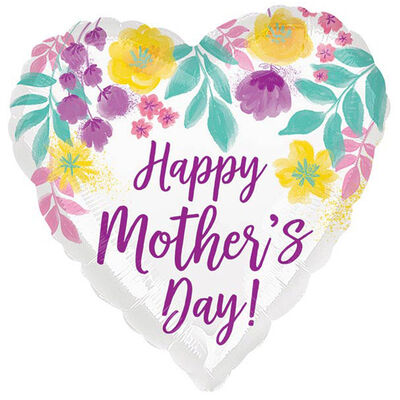 18 Inch Mother&rsquo;s Day Heart Helium Balloon image number 1