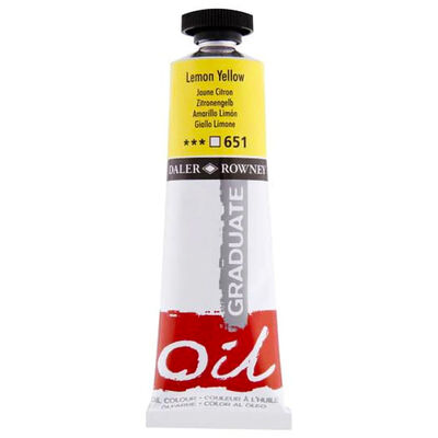 Daler Rowney Graduate Oil Paint Lemon Yellow 38ml image number 1