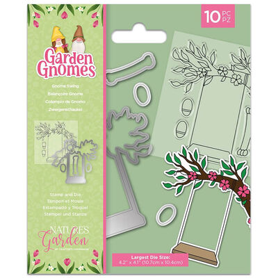 Garden Gnomes Stamps and Metal Dies Set &ndash; Gnome Swing image number 1