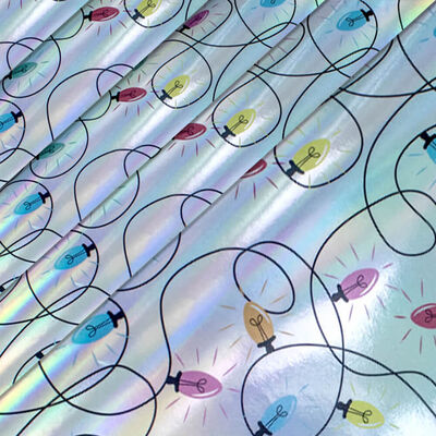 Christmas Merry Bright Holographic Gift Wrap 3m: Bundle of 5 image number 1