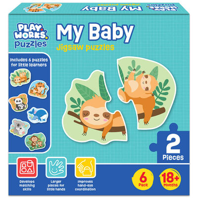 PlayWorks My Baby 6 in 1 Animal Jigsaw Puzzles image number 1