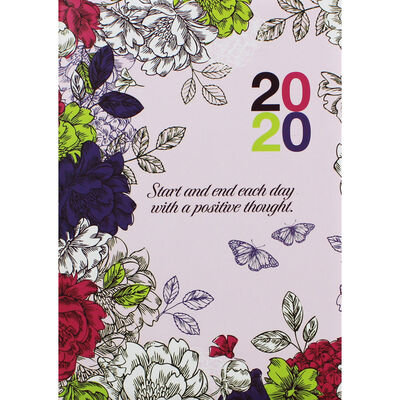 A5 Contemporary Floral 2020 Week to View Diary image number 1