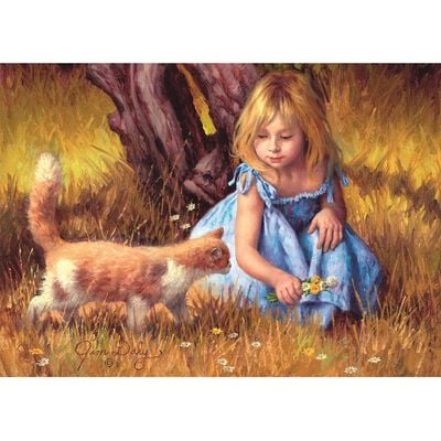 Girl and Kitten 500 Piece Jigsaw Puzzle image number 2