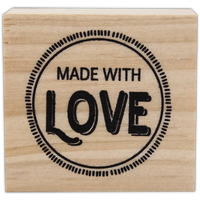 Wooden Made with Love Stamper