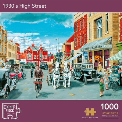 1930s High Street 1000 Piece Jigsaw Puzzle image number 1