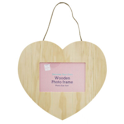 Hanging Wooden Heart Photo Frame image number 1