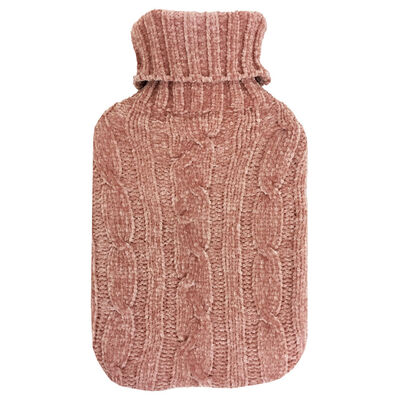 Blush Knitted Cable Hot Water Bottle image number 2