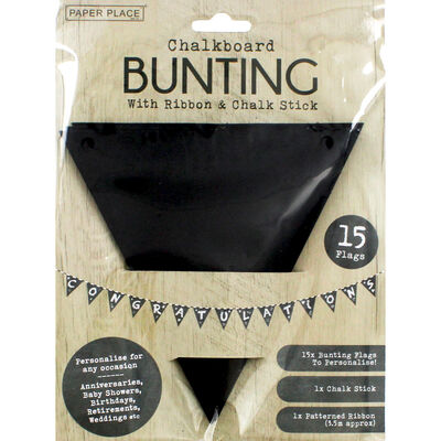 Chalkboard Bunting with Ribbon and Chalk image number 1