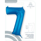34 Inch Blue Number 7 Helium Balloon image number 2