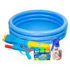 Intex Inflatable Three Ring Paddling Pool and Outdoor Toys Bundle image number 1
