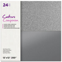 Crafters Companion Mixed Sparkling Silver Cardstock Pad: Pack of 24