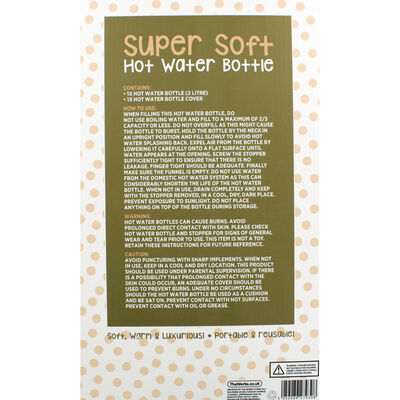 Cream Metallic Spot Super Soft Hot Water Bottle image number 3