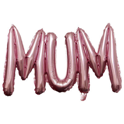 Air-Filled Pink Mum Foil Balloon image number 1