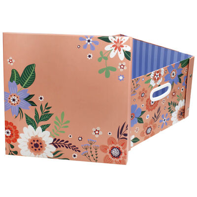Pink Botanical Collapsible Storage Box image number 2