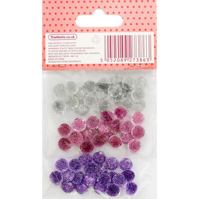 Purple Silver Mini Dome Embellishments - 60 Pack image number 2
