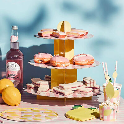 Gingham 3 Tier Pink Cake Stand image number 3