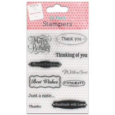 Sentiment Clear Stamps: Pack of 10 image number 1