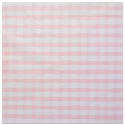 Pink Gingham Paper Tablecloth image number 1