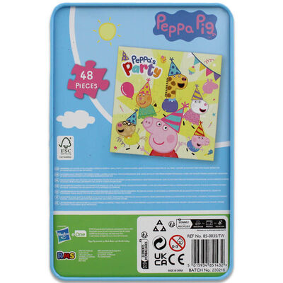 Peppa Pig's Party 48 Piece Wooden Puzzle Tin image number 4
