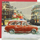 Glitter Festive Car Scene Premium Christmas Cards: Pack Of 10 image number 1