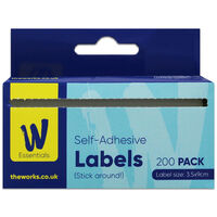 Works Essentials White Self Adhesive Labels: Pack of 200
