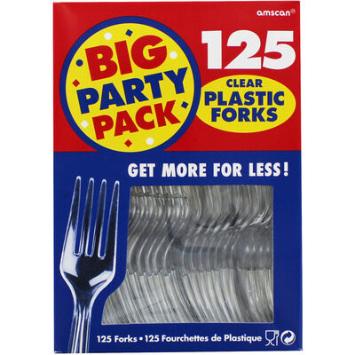 Clear Plastic Forks - 125 Pack image number 1