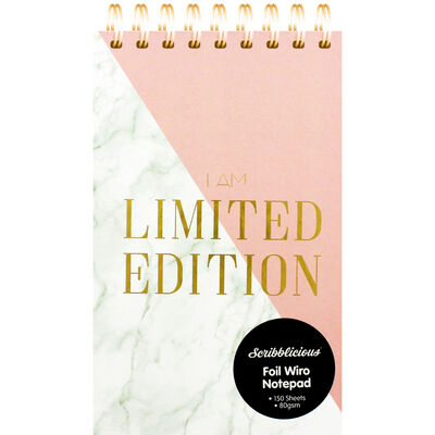 Limited Edition Pink Marble Foil Wiro Notepad image number 1