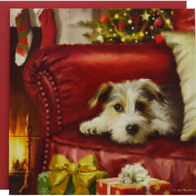 Cute Dog Premium Christmas Cards: Pack Of 10 image number 1