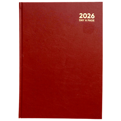 A4 Day a Page Red 2026 Diary image number 1