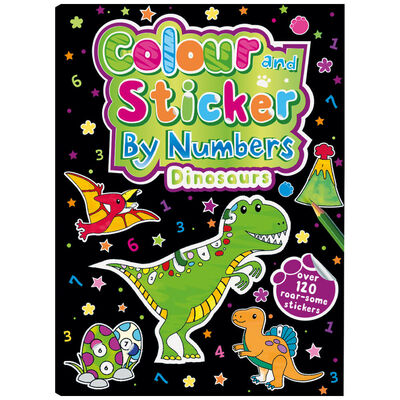 Colour and Sticker by Numbers: Dinosaurs image number 1