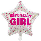 19 Inch Birthday Girl Star Helium Balloon image number 1