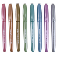 Crawford & Black Metallic Brush Pens: Pack of 8