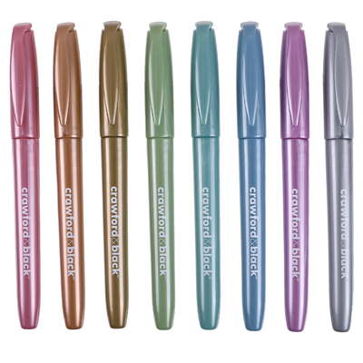Crawford & Black Metallic Brush Pens: Pack of 8 image number 2